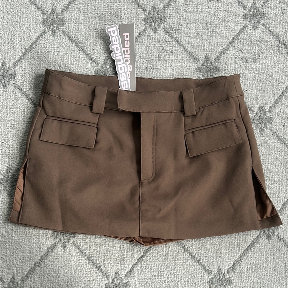 Missguided + Brown Skorts Tailored Mini